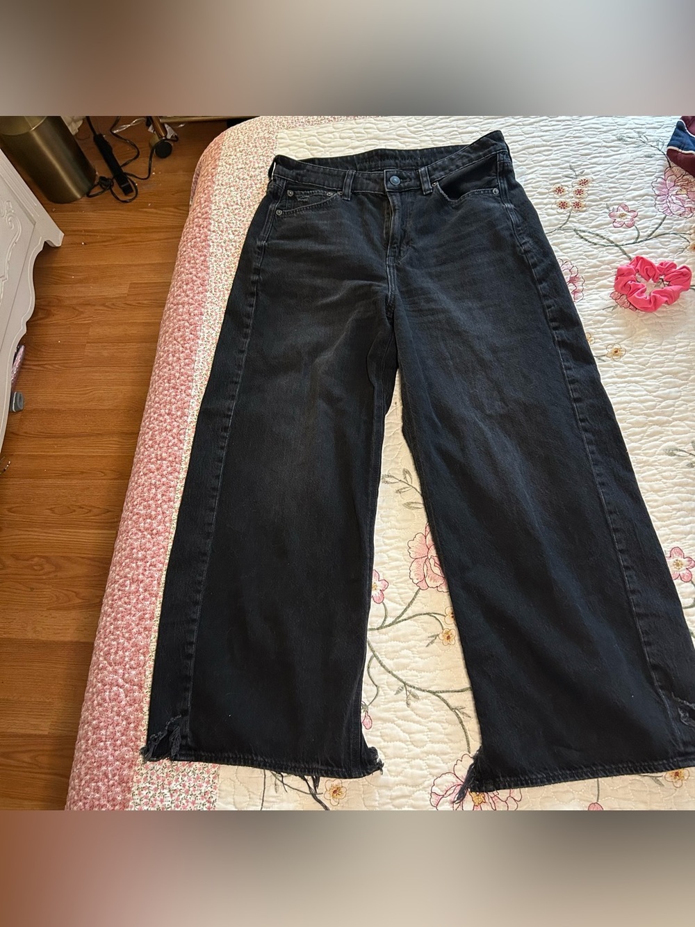 American Eagle Outfitters Black Wide-Leg Jeans